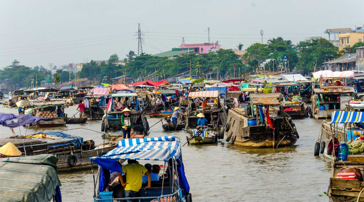 Cai Rang Floating Market in de Mekong Delta