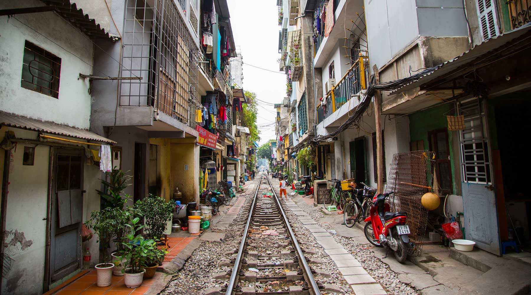 Hanoi trein straat