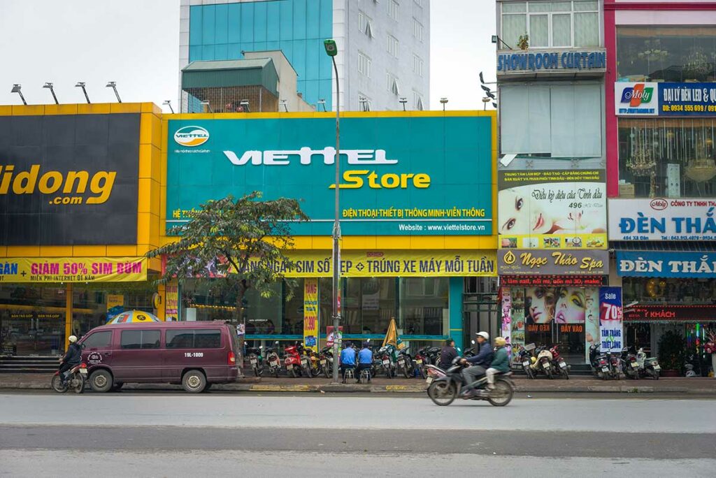 Viettel Store in Vietnam waar je officieel een Vietnamese simkaart kunt kopen in de stad