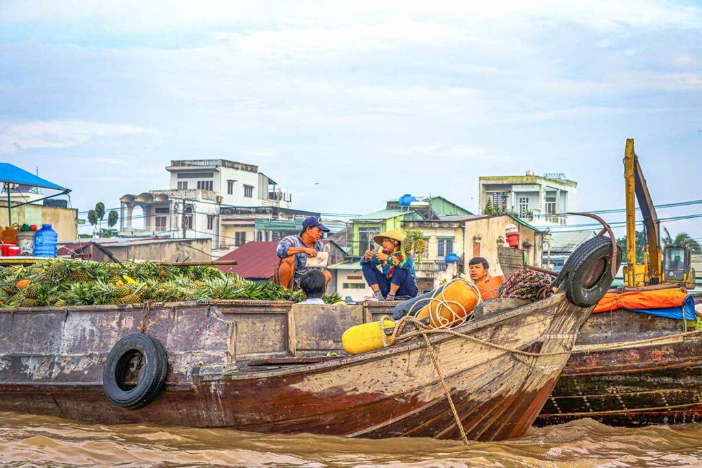 Cai Rang Drijvende Markt in de Mekong Delta
