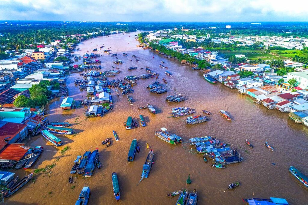 Cai Rang Drijvende Markt in de Mekong Delta