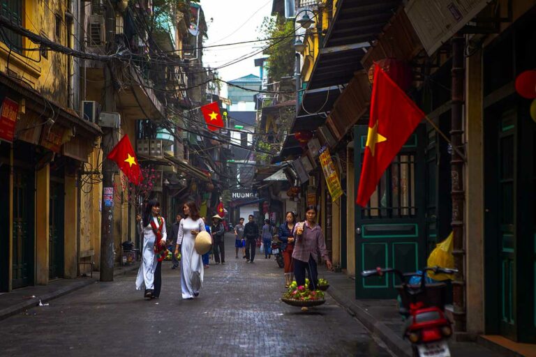 straat in Hanoi Old Quarter