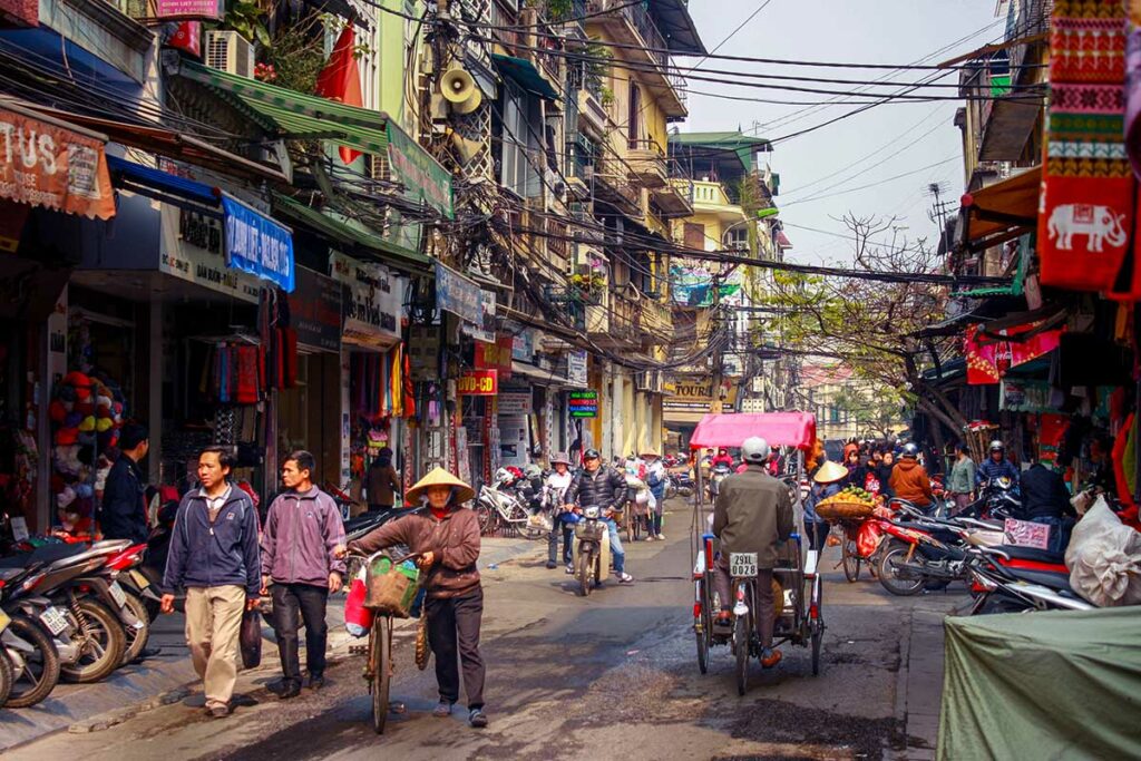 straat in Hanoi Old Quarter