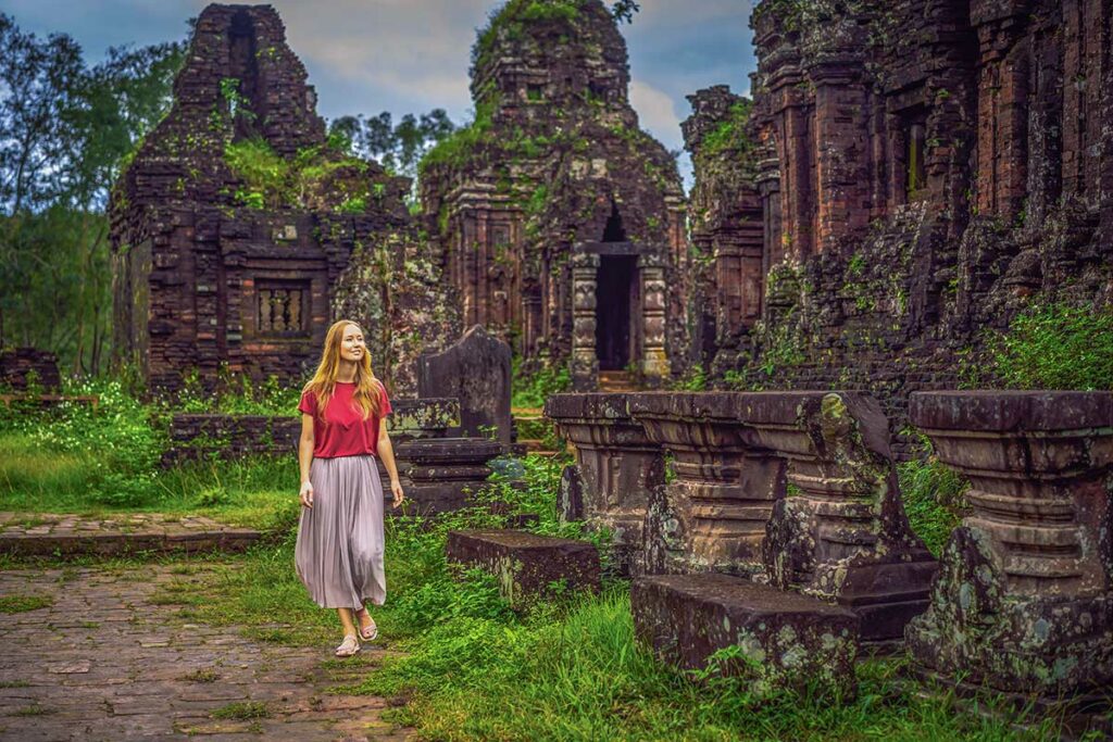 tempels van My Son Sanctuary nabij Hoi An in Vietnam