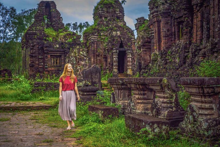 tempels van My Son Sanctuary nabij Hoi An in Vietnam