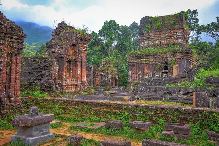tempels van My Son Sanctuary nabij Hoi An in Vietnam
