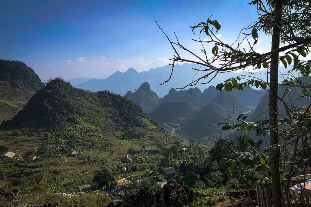 Uitzicht vanaf Ha Giang Mountain Lodge