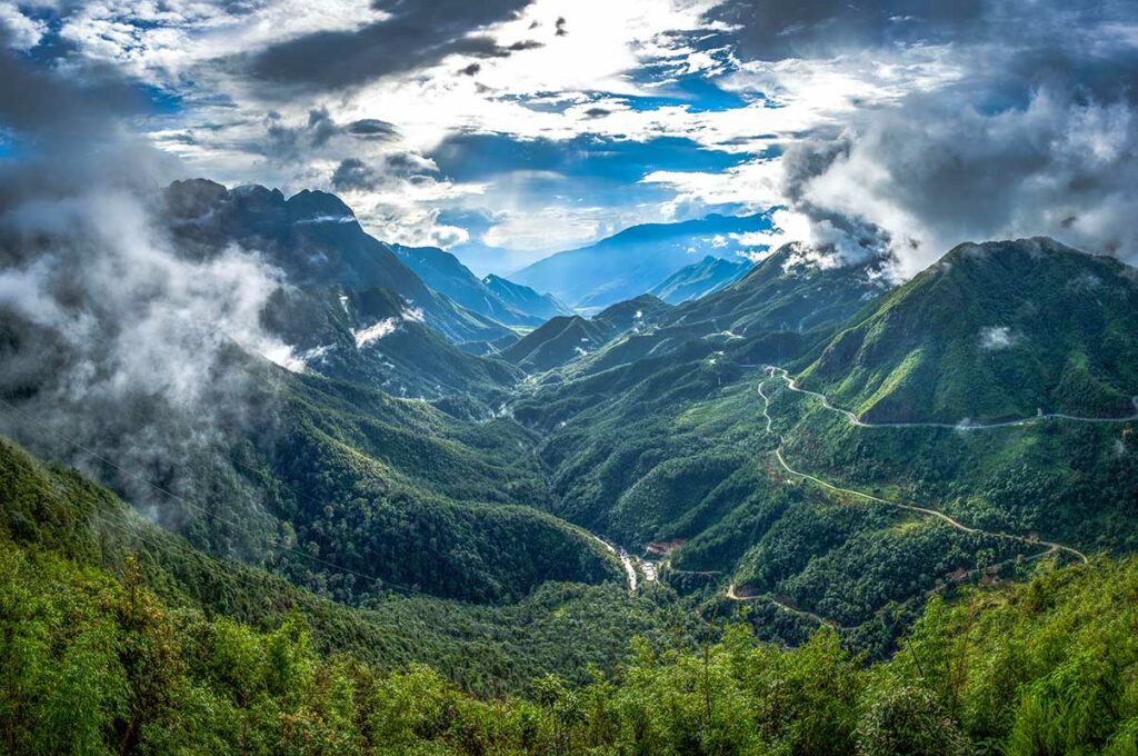 Uitzicht vanaf Tram Ton Pass nabij Sapa