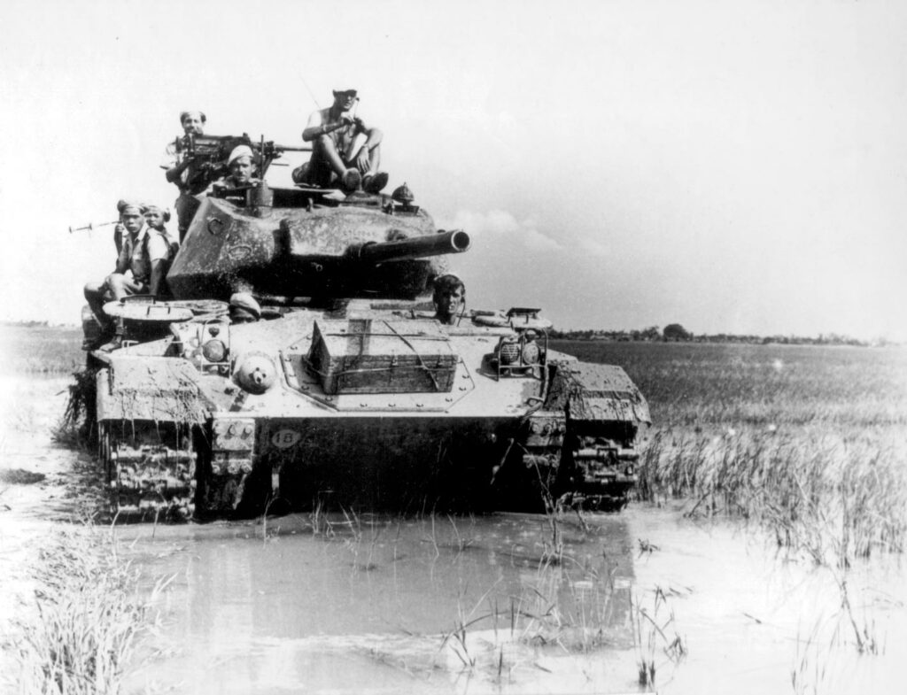 Franse M24 Chaffee-tank gebruikt tijdens de Slag bij Dien Bien Phu