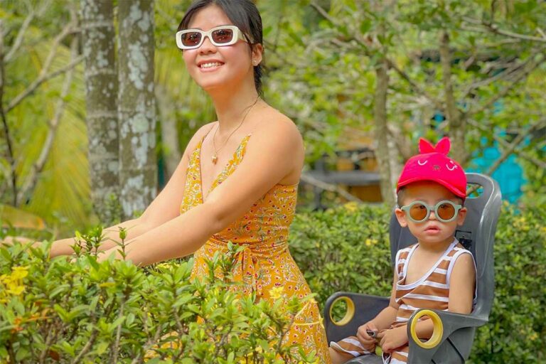 mekong lodge moeder kind kinderzitje fietsen 1