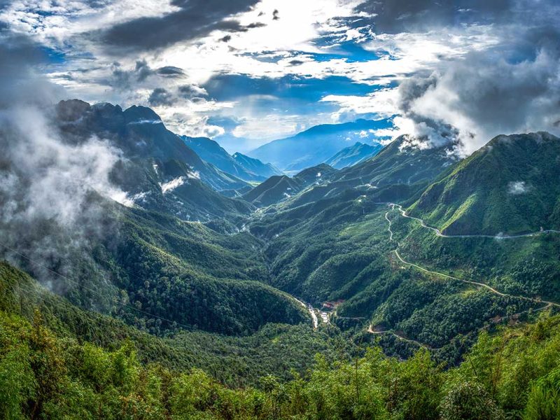Uitzicht vanaf Tram Ton Pass nabij Sapa